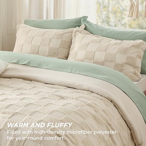 Bedsure Queen Comforter Set Beige