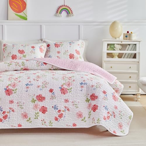 Joyreap 2-Piece Floral Cotton Quilt Set Twin Size