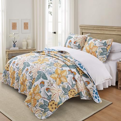 Bonlino Queen Size Floral Quilt Bedding Set