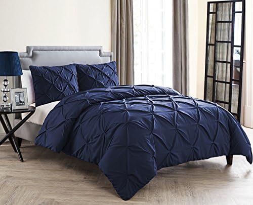 VCNY Home Duvet Cover Set with Button Closure and Puckered Diamond Design