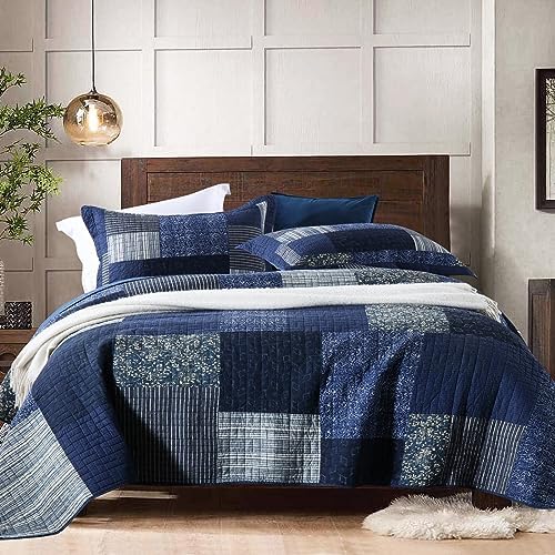 Yvooxny King Size Reversible Quilt Set 3-Piece