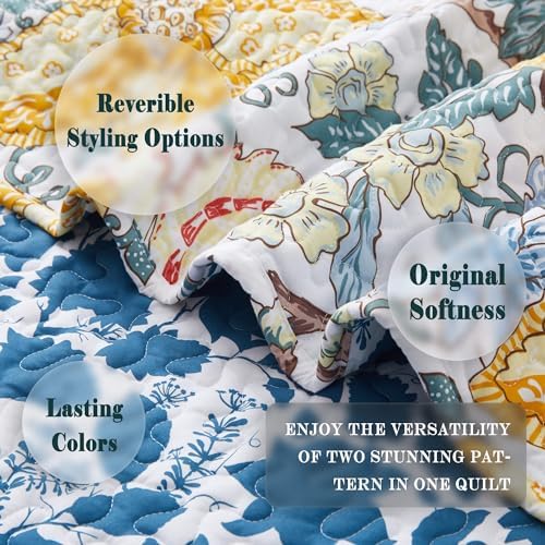 Bonlino Queen Size Floral Quilt Bedding Set