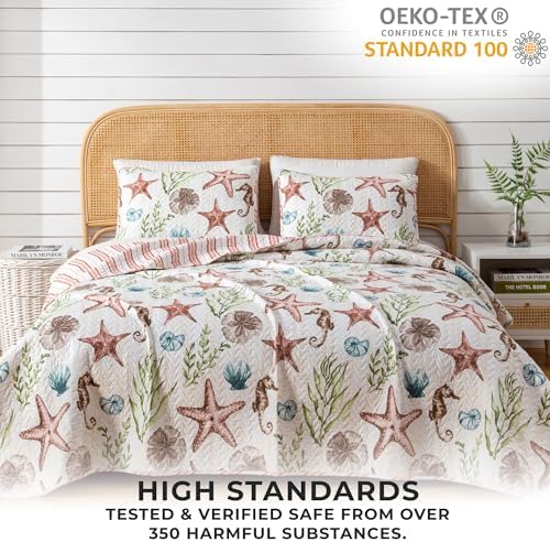 Great Bay Home Full Queen Coastal Quilt Bedding Set 1