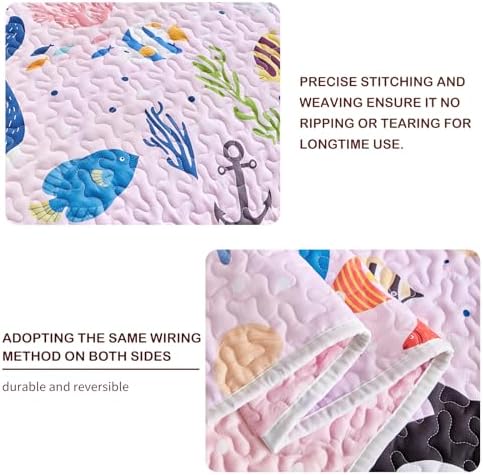 Joyreap 2-Piece Twin Size Cotton Quilt Set with Ocean Design