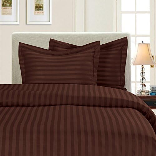 Elegant Comfort 3-Piece Duvet Cover Set KingCal-King Chocolate Brown 1