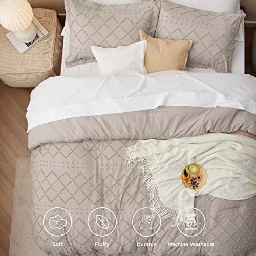 Bedsure King Comforter Set - Boho Tufted Shabby Chic Bedding for Kids