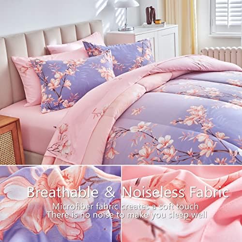 AIKASY Queen Comforter Set with Sheets 7-Pieces