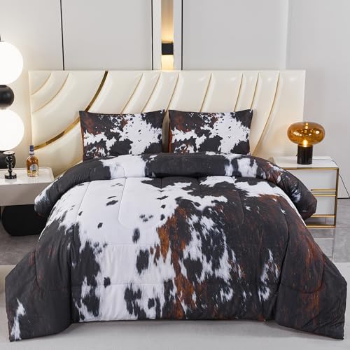 PERFEMET Cow Print King Comforter Set 3 Pieces