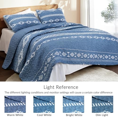 Whale Flotilla Reversible Quilt Set Queen Size