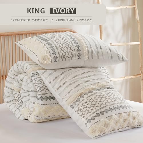 INKIVY King Size Chenille Tufted Comforter Set