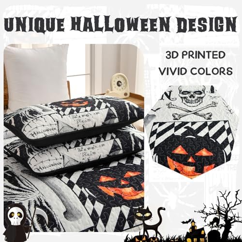 Luxudecor Halloween Quilt Set King Size