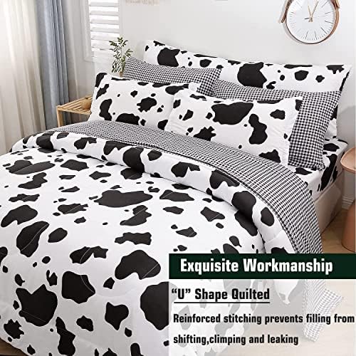 SUCSES King Size Cow Comforter Set 8 Pieces