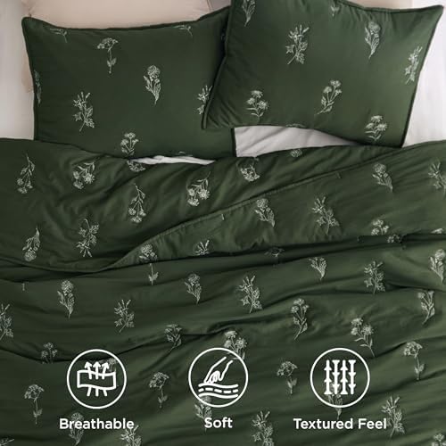 Bedsure Queen Quilt Set - Botanical Floral Super Soft 90x96 Inch