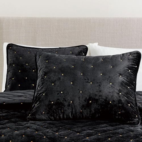 Sunshine Nicole 3 Piece King Quilt Set with Gold Embroidery