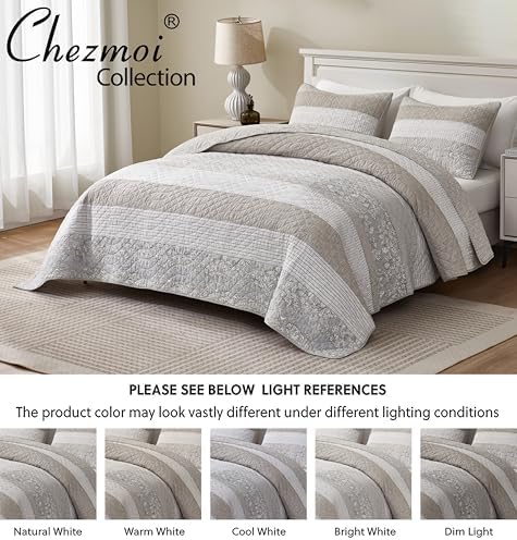 Chezmoi Robyn 3-Piece Quilt Set - King Size