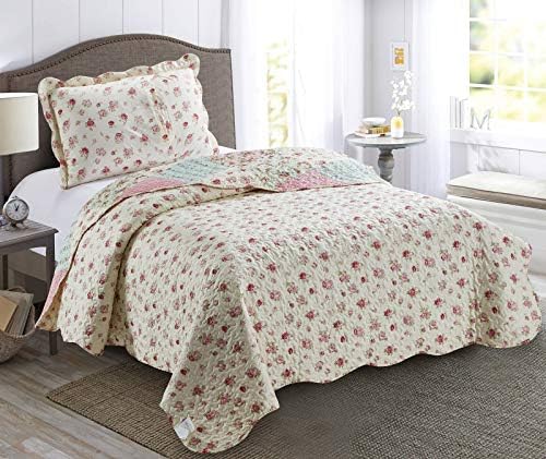 Brilliant Sunshine Roses Quilt Set Twin XL