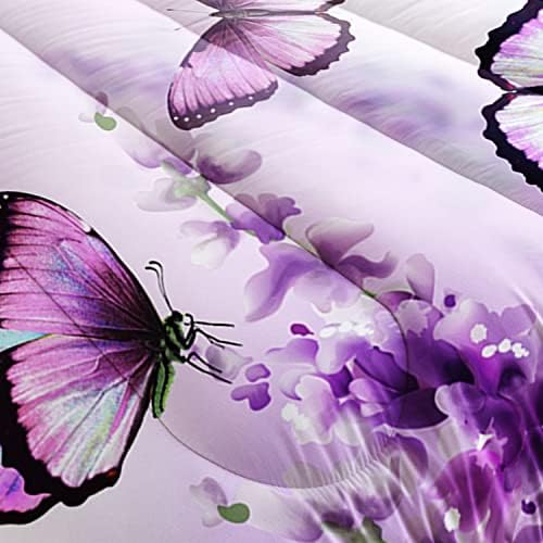 Lavender Butterfly Comforter Set for Kids and Adults