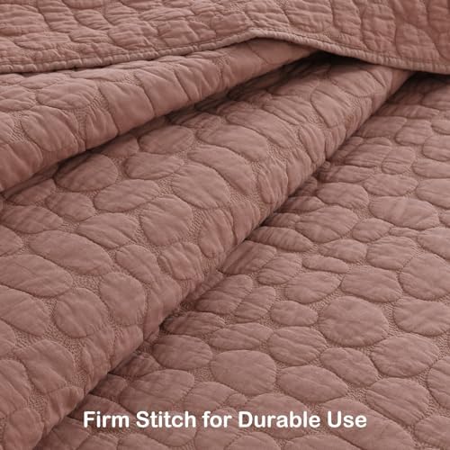 HORIMOTE HOME Queen 100 Cotton Quilt Set with Cobblestone Pattern