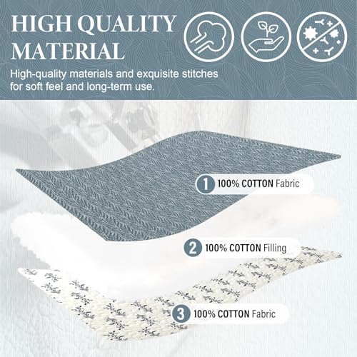 SahSahCasa King Quilt Set with Botanical Pattern