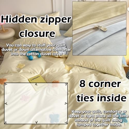 MorroMorn Fluffy Chenille Duvet Cover Set Queen Size