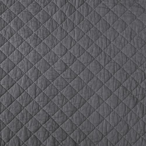 Indigo Hill 3-Piece King Quilt Set - Charcoal Cotton Shabby Chic