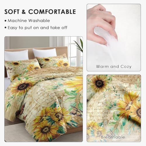 WeCozy Queen Size Comforter Set with 2 Pillowcases
