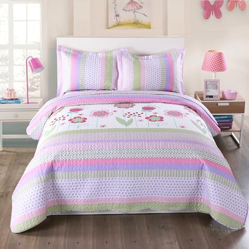 MarCielo 3 Piece Kids Bedspread Quilt Set