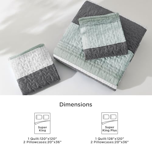 Litanika Oversized King Quilt Set Sage Green 1