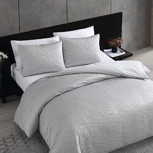 Vera Wang Queen Duvet Cover Set - Illusion Grey