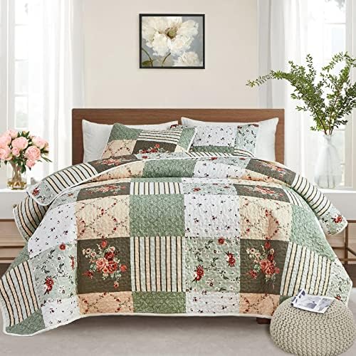 Flysheep Patchwork Quilt Set 3 Pieces QueenFull Size