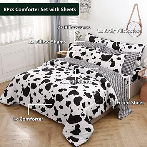 SUCSES King Size Cow Comforter Set 8 Pieces