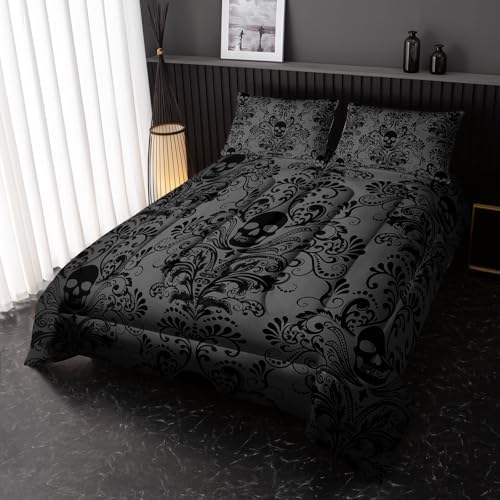 Nttopship Gothic Floral Comforter Set King Size