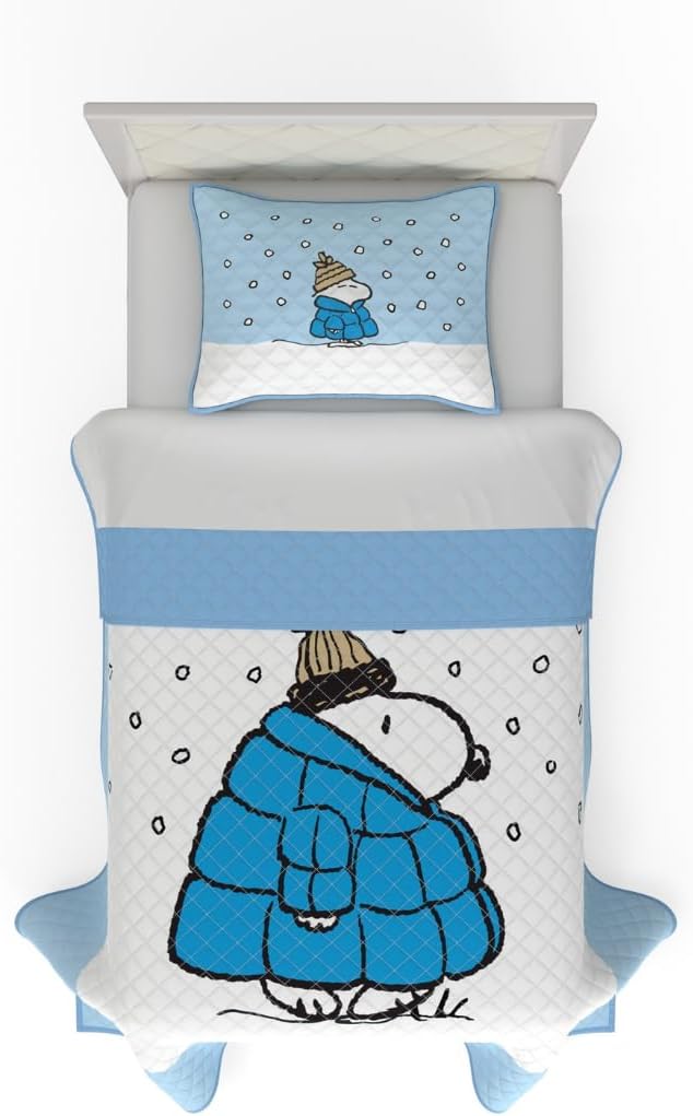 Franco Snoopy Puffer Coat Quilt Set Twin 2 Piece