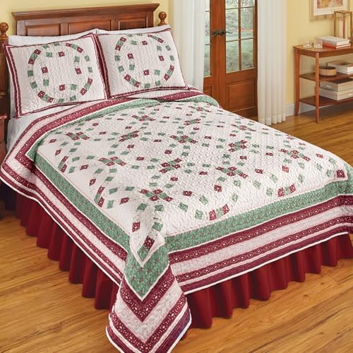Collections Etc Holiday Wedding Ring Quilt