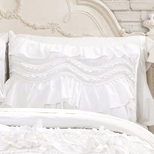 Lush Decor Kemmy Ruffled Quilt Set 3 Piece White