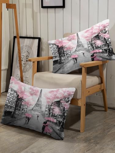 Pink Paris Eiffel Tower Comforter Set for Girls Women Kids
