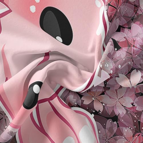 QOOMO Kawaii Axolotl Comforter Set Twin Size Pink Cherry Blossom