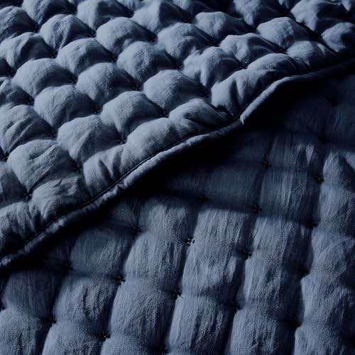 WDCOZY Navy Blue Queen Quilt Set with Pillow Shams