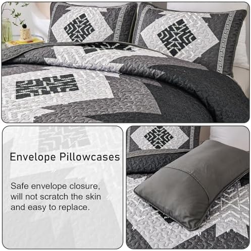 Dintszyayue Boho Queen Quilt Set 3 Pieces