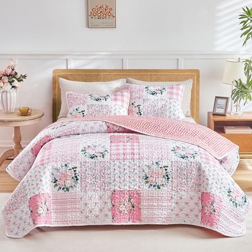 Joyreap 3 Piece Floral Quilt Set Queen Size