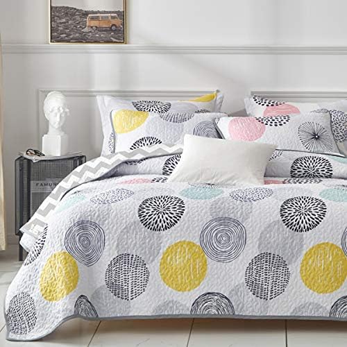 UOZZI BEDDING 3 Piece Reversible Quilt Set Queen Size 1