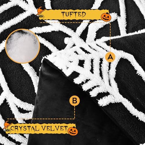 Yinhua Halloween Queen Comforter Set with Spider Web Design