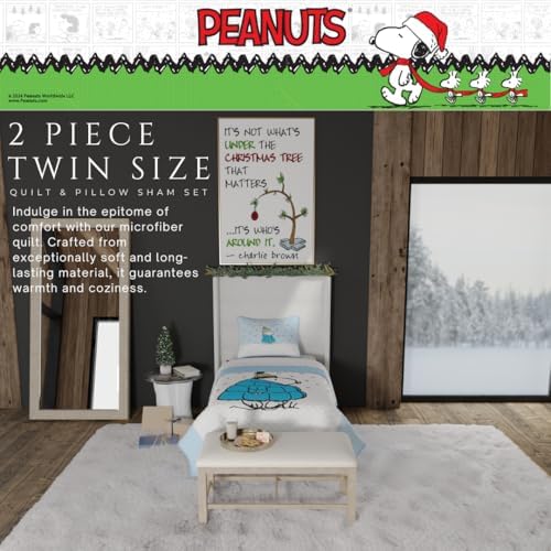 Franco Snoopy Puffer Coat Quilt Set Twin 2 Piece