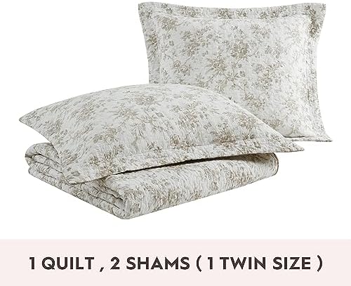 Laura Ashley King Quilt Set - Walled Garden Brown