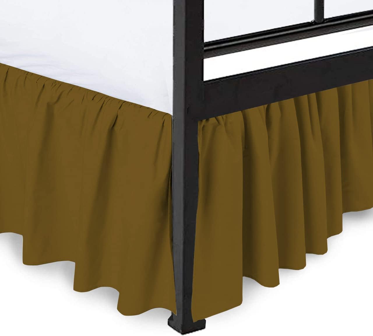 Sajida Taupe Ruffle Bed Skirt Twin XL 39x80