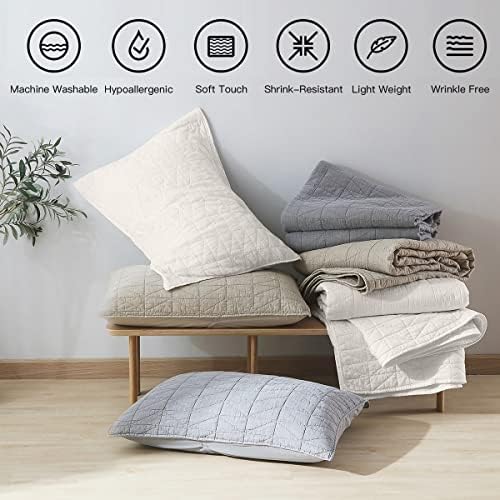 HORIMOTE HOME Queen Quilt Set with Stone-Washed Microfiber