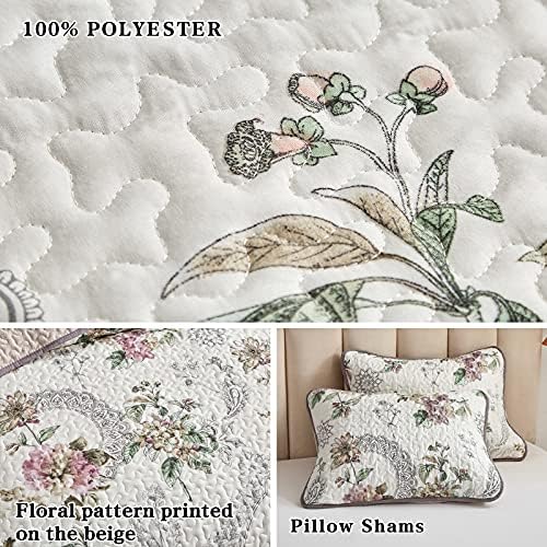 3 Pieces Reversible Quilt Set Soft Microfiber Bedspread for All Seasons