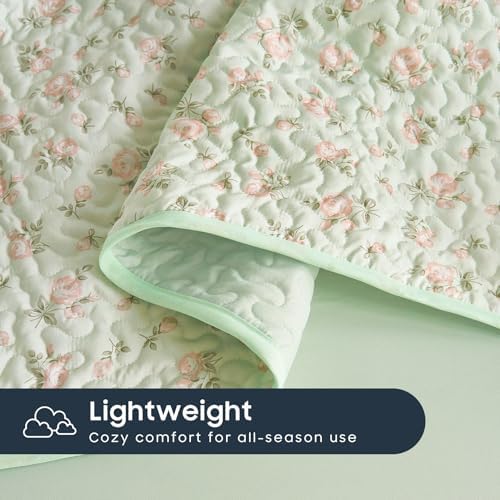 Wake In Cloud Floral Quilt Set 3-Piece QueenFull