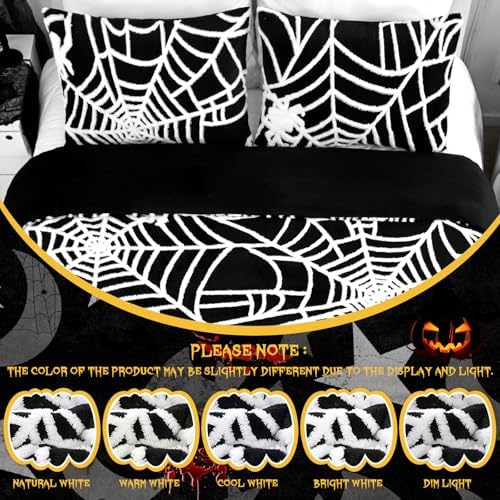 Yinhua Halloween Queen Comforter Set with Spider Web Design