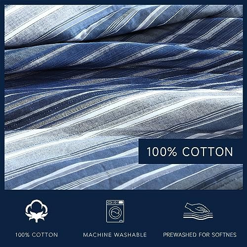 Nautica Queen Quilt Set - Cotton Reversible Bedding with Shams